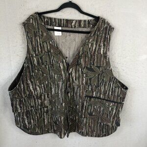 Vintage Camo Vest Mens XL Long Real Tree Hunting BJs USA Made